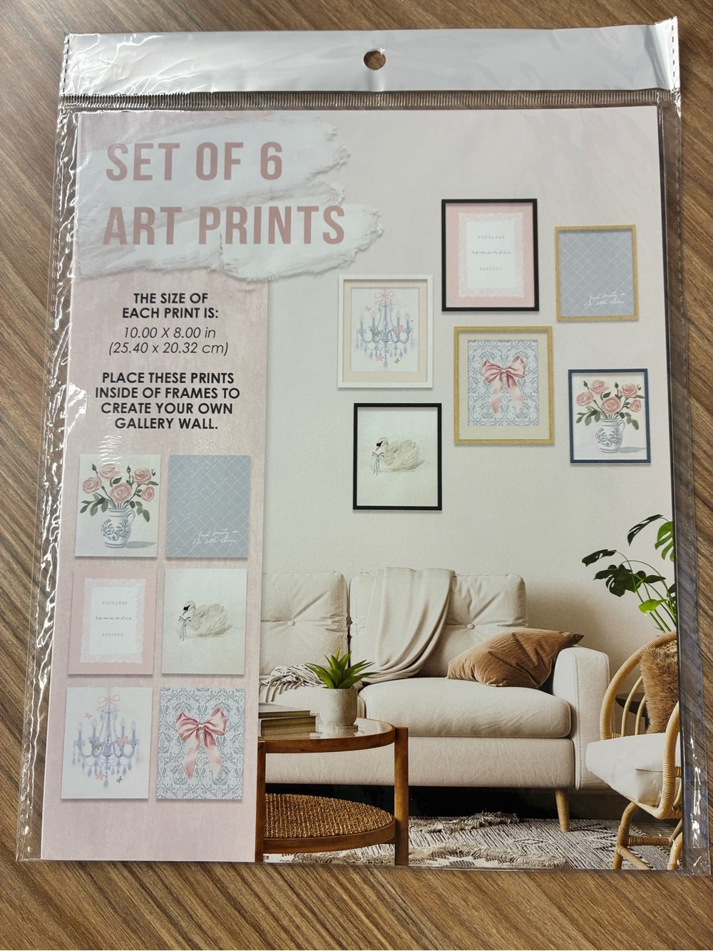 Set of 6 Pink and Neutral Art Prints - Home Art